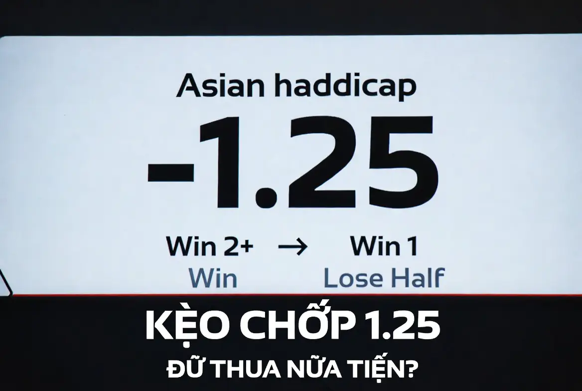 Kèo chấp 1.25 là gì? Cách đọc kèo 1.25 và tránh bẫy thua nửa tiền