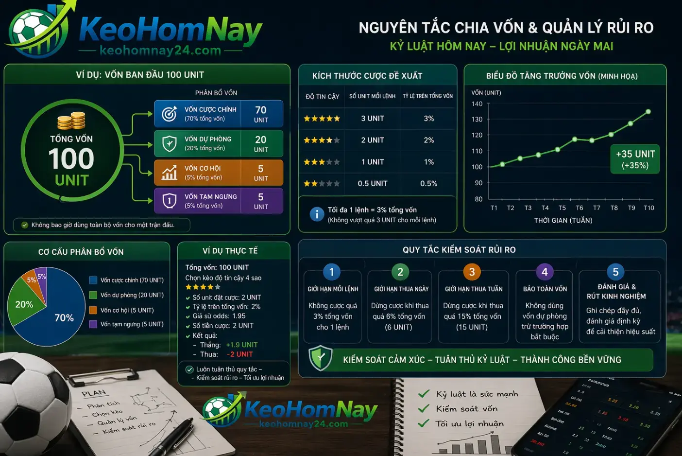 Nguyên tắc chia vốn cá cược theo unit